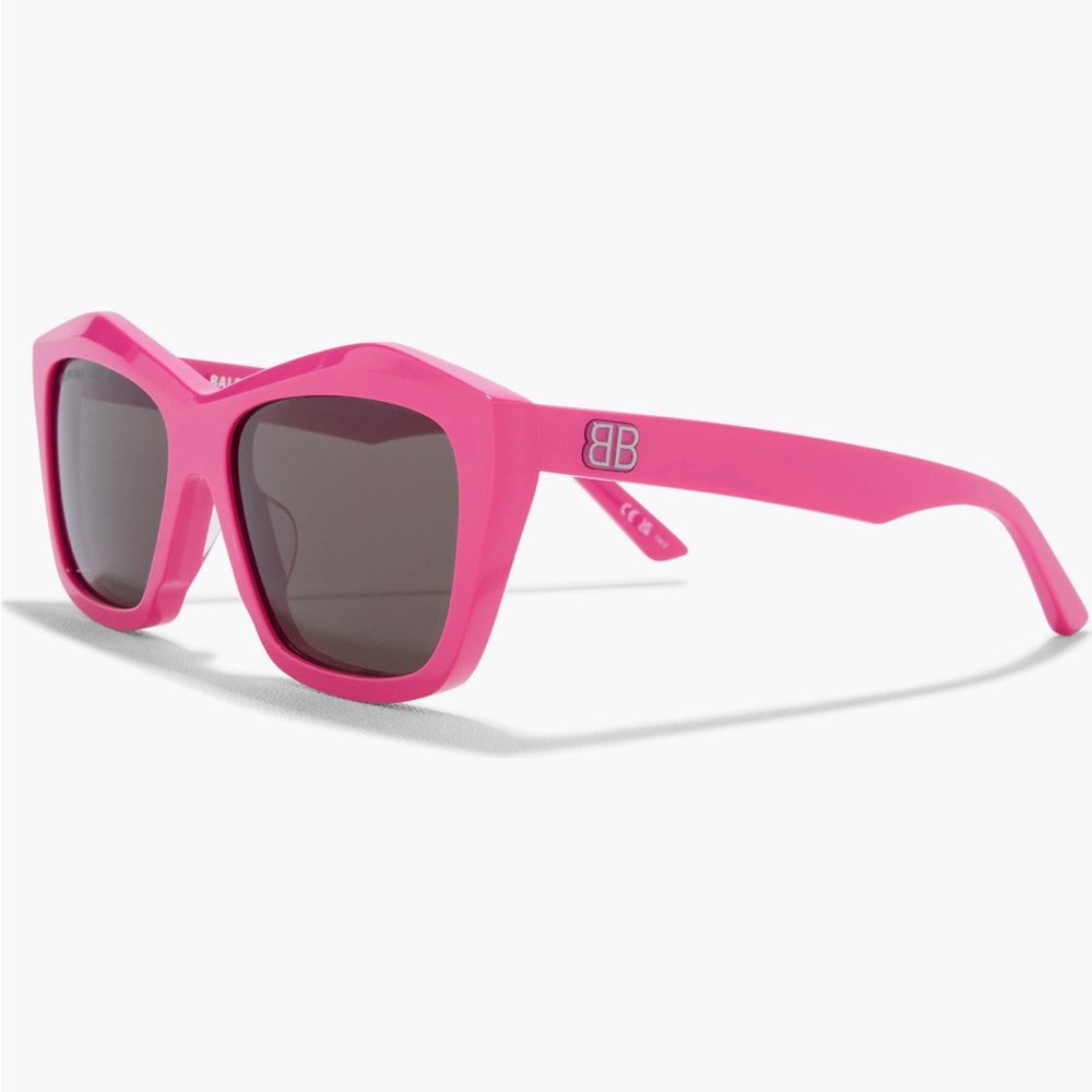 New Authentic Balenciaga Pink Rectangular Sunglasses